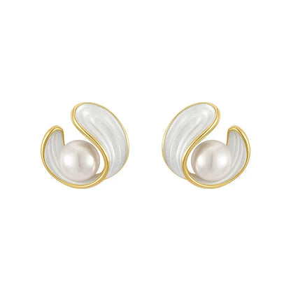 Orecchini di lusso con opale bianco e perle in oro
