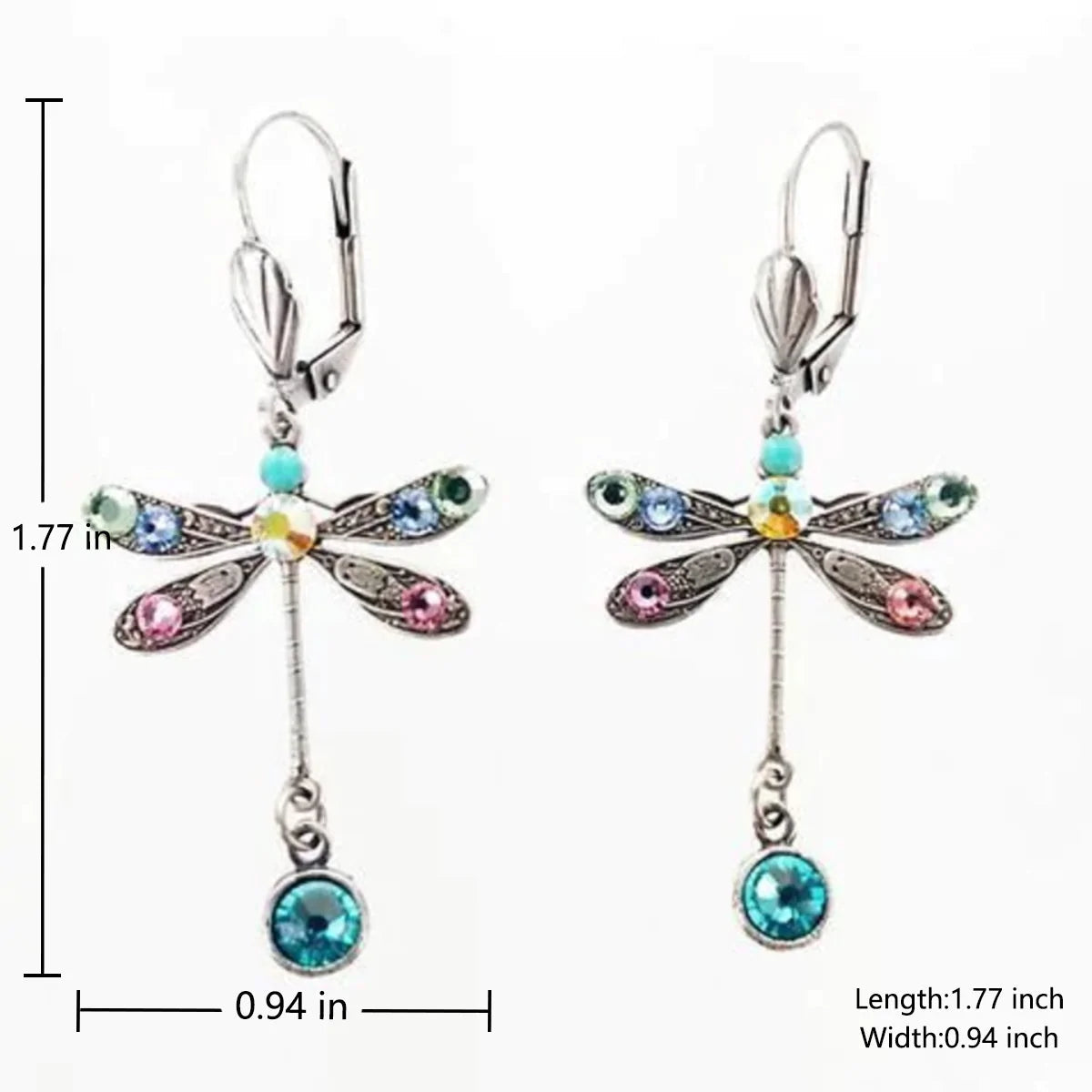 Eleganti orecchini a forma di libellula intagliata 