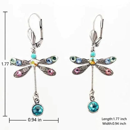 Eleganti orecchini a forma di libellula intagliata 