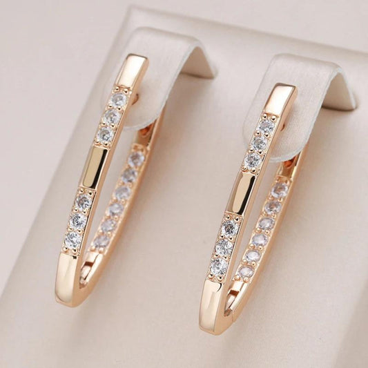 Eleganti orecchini in zirconia in oro 