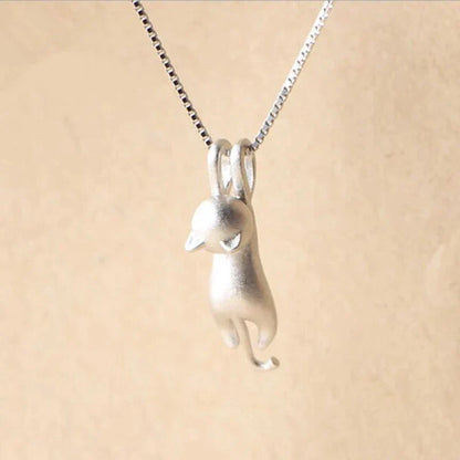 Collana con gattino giocoso in argento sterling 925