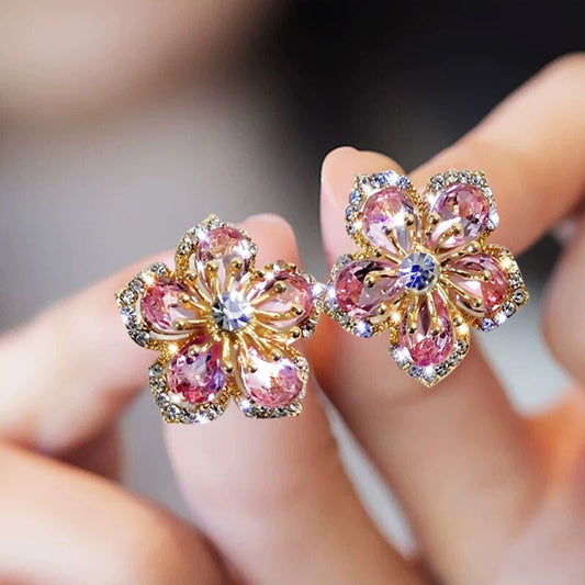Orecchini in argento sterling con zirconi multicolori 