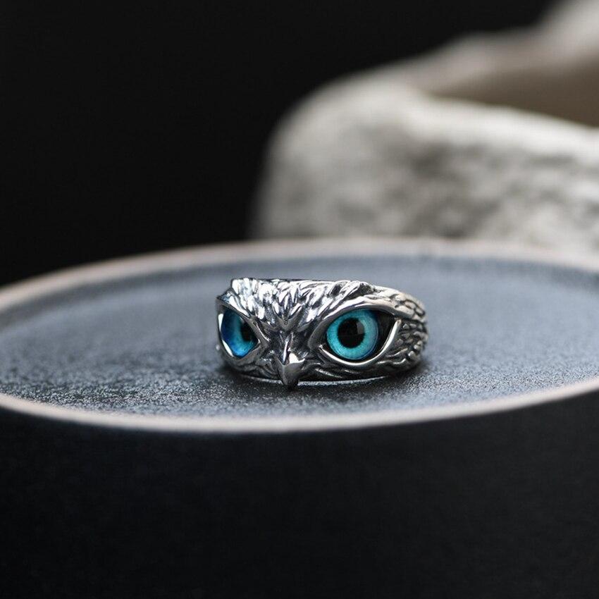Anello regolabile gufo portafortuna in argento e opale 