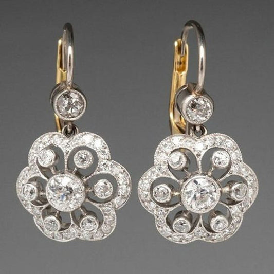 Orecchini vintage con mandala in cristallo