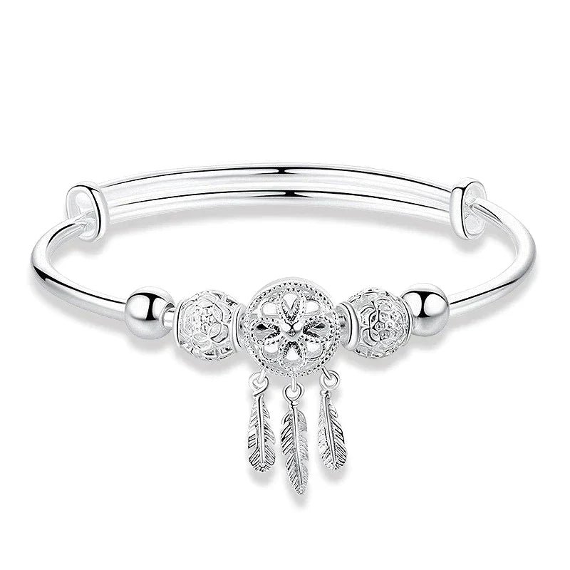 Bracciale acchiappasogni regolabile in argento 925 