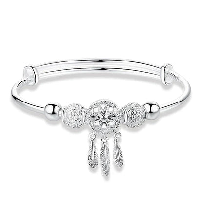 Bracciale acchiappasogni regolabile in argento 925 