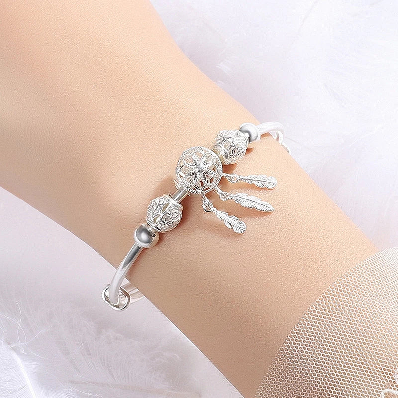 Bracciale acchiappasogni regolabile in argento 925 