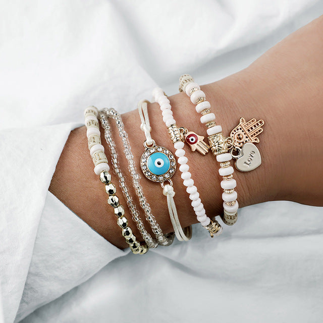 Confezione di braccialetti Hamsa 