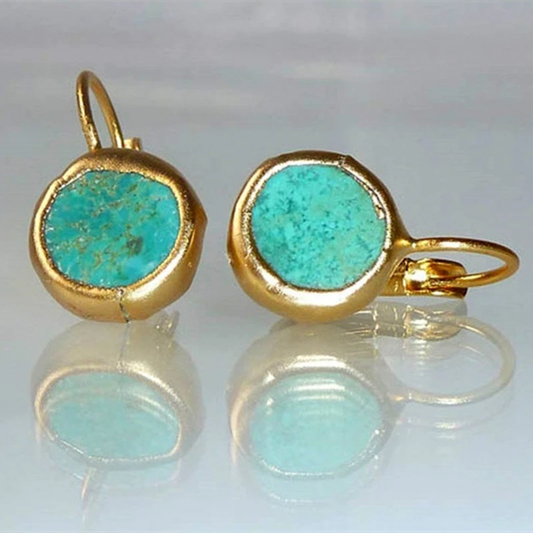 Orecchini in oro con pietra turchese 