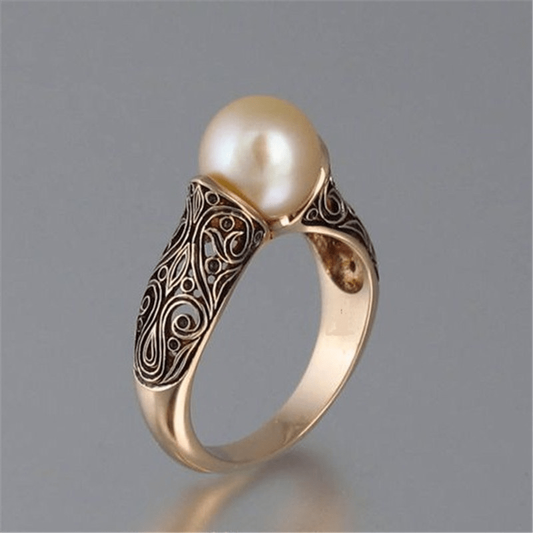 Anello d'oro con perla vintage 