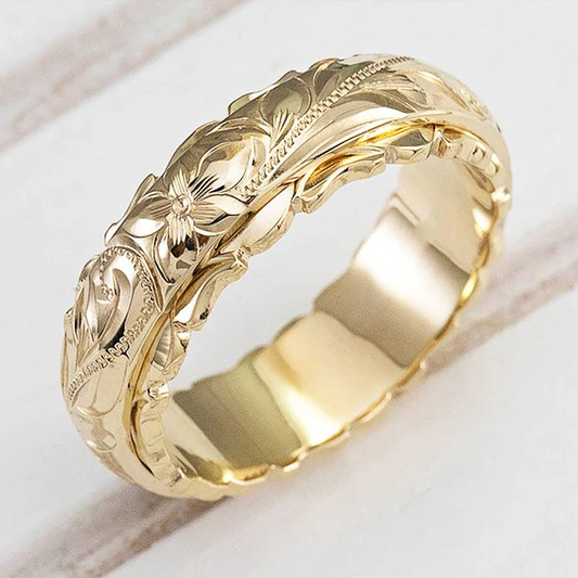 Anello vintage con fiore in oro 