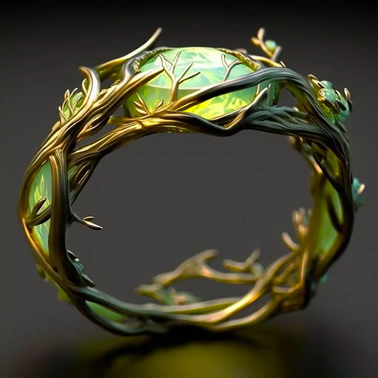 Anello naturale con opale verde