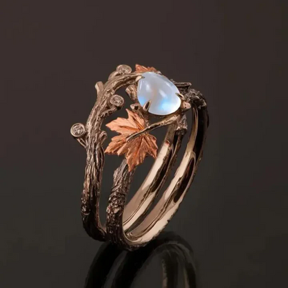 Anello con pietra di luna naturale