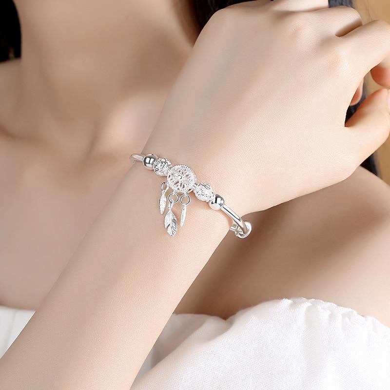 Bracciale acchiappasogni regolabile in argento 925 